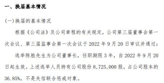 永力达选举陈胜为公司董事长2022上半年公司亏损16867万