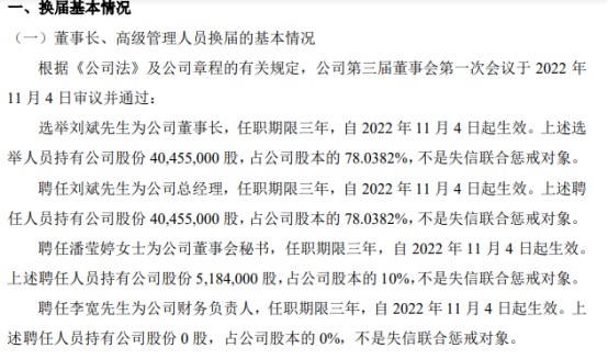 万司股份选举刘斌为公司董事长2022上半年公司净利2395万