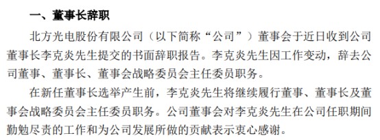 光电股份董事长李克炎辞职2022年前三季度公司净利510424万