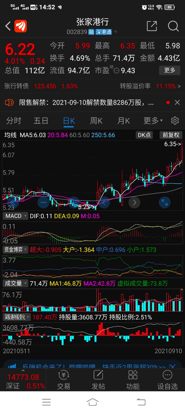 涛哥实盘 002839 张家港行 异动 窗口重点 仅供参考