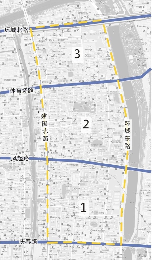 建国北路板块,东到贴沙河,西到东河,北至环城北路,西至庆春路;| part