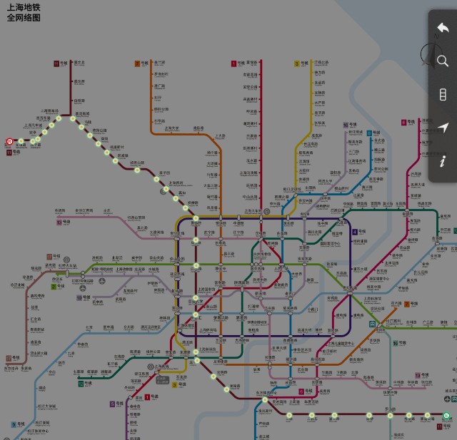 上海地铁11号线线路除了市中心核心区只连到徐家汇,11号线还有一个大
