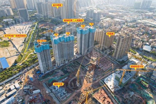 在建保利天珺航拍而预计本月亮相的中海丽湾尚宸,从航拍工地来看,还在