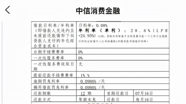 中信消费金融断奶发力自营曾因贷款综合年化费率36引投诉