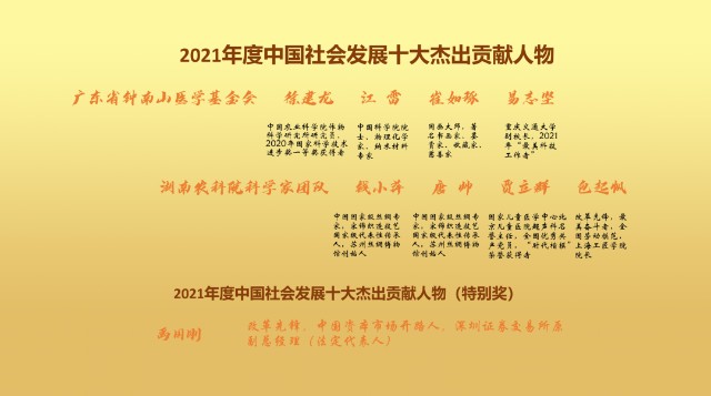 致敬时代榜样2021年度中国社会发展十大杰出贡献人物揭晓