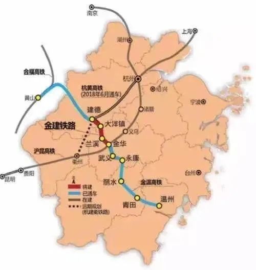 还未开工,但有明确时间节点的高铁——通苏嘉甬铁路线路:连接江苏省