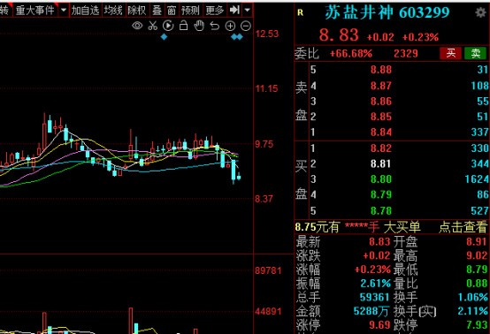 1,苏盐井神在国内盐行业具有绝对优势,它拥有储量丰富,品质优良,矿床