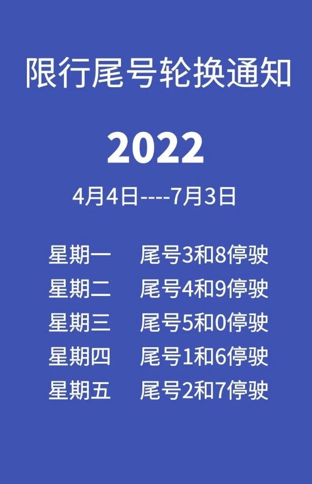 自2022年4月4日起,石家庄市将跟随京津地区开启新一轮限行尾号轮换