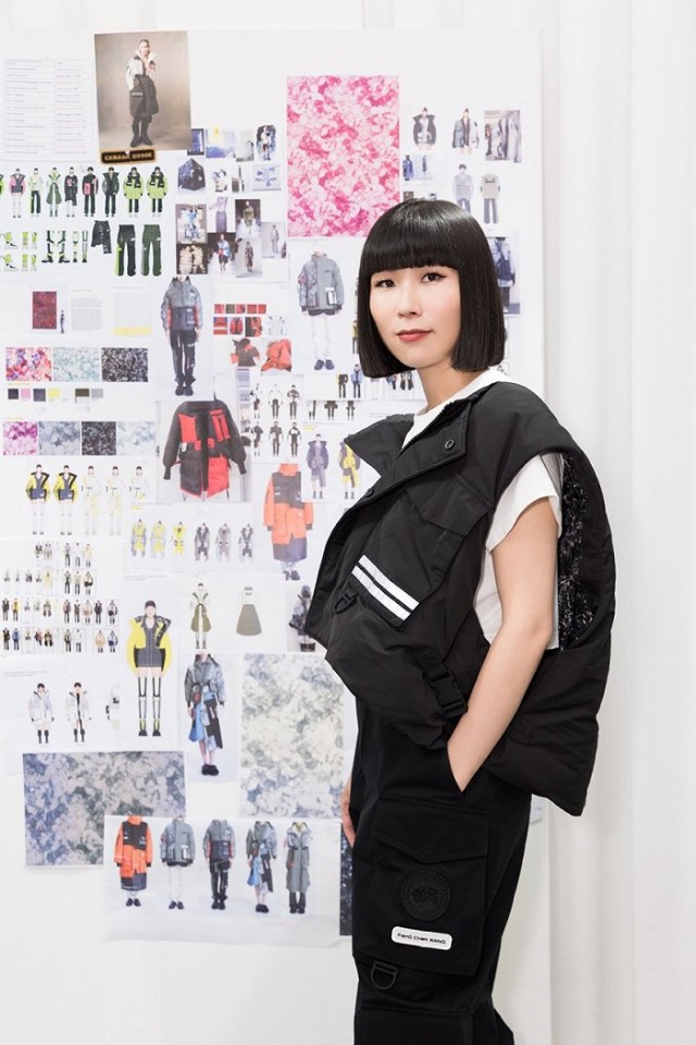 加拿大鹅和中国设计师王逢陈也联名合作了