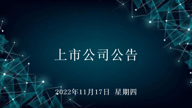 2022年11月17日上市公司公告