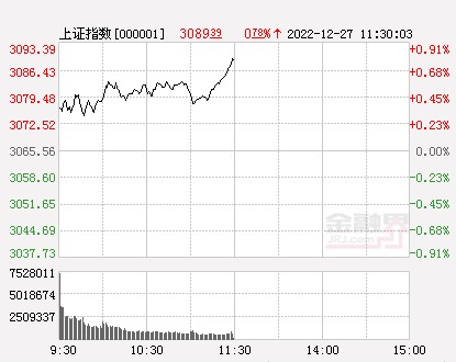 午评沪指涨078靠近3100点珠宝首饰商业百货板块大涨新冠药物概念重挫