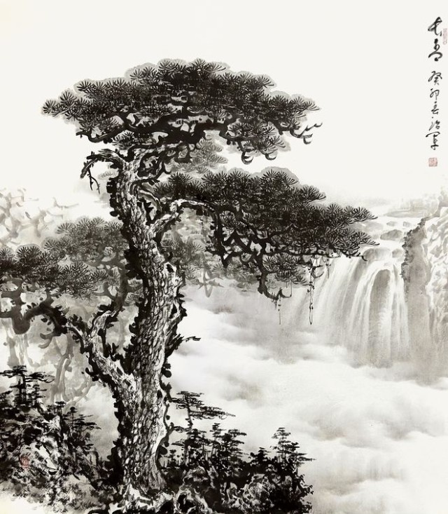 松风长吟著名画家童治军画苍松