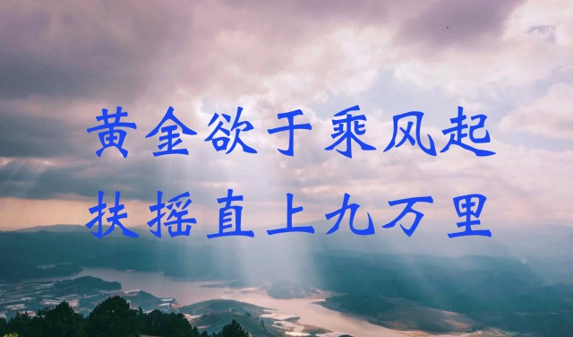 黄金欲于乘风起扶摇直上九万里