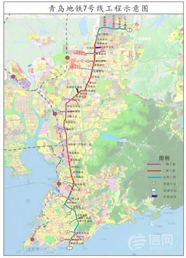 青岛地铁7号线工程示意图.