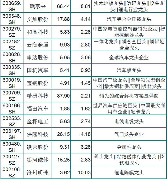 A股94只特斯拉概念细分龙头一览，股民：板块走强，研究一只