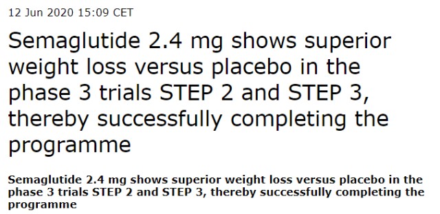 减肥效果出众 索马鲁肽step项目4项iiia期试验全部成功 财富号 东方财富网