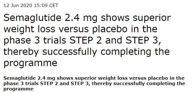 减肥效果出众 索马鲁肽step项目4项iiia期试验全部成功 财富号 东方财富网