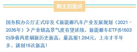 新能源产业规划正式印发 新能源车etf净值第15次创新高 财富号 东方财富网