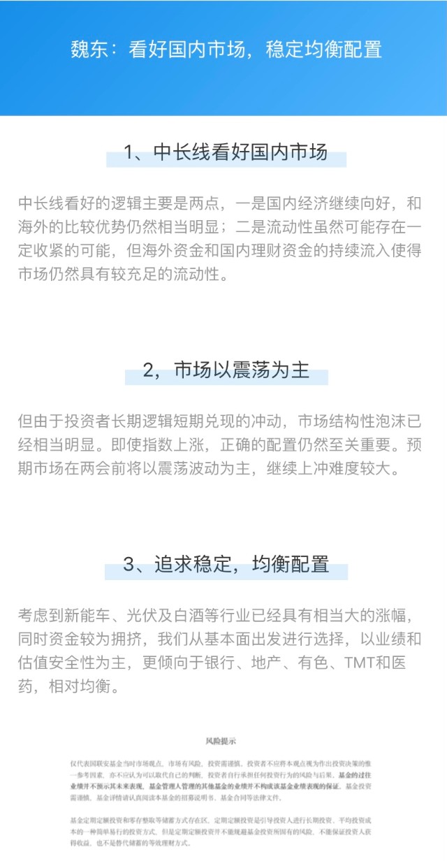 国联安基金魏东 看好国内市场 稳定均衡配置 财富号 东方财富网