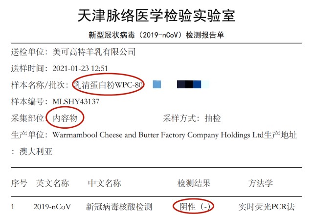 核酸检测报告英文