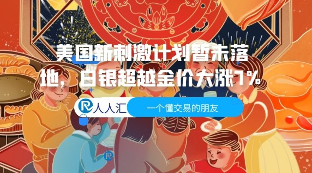 美国新刺激计划暂未落地，白银超越金价大涨7%
