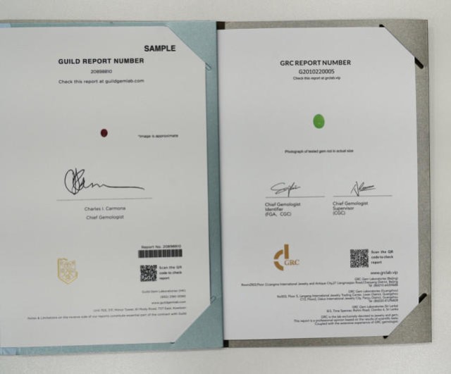 grc鉴定证书高度相似某国际宝石实验室