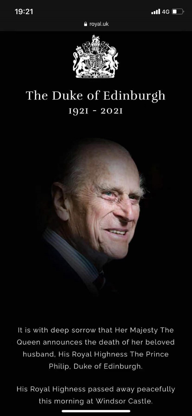菲利普亲王去世享年99岁与英国女王结婚74年最后时光一起度过