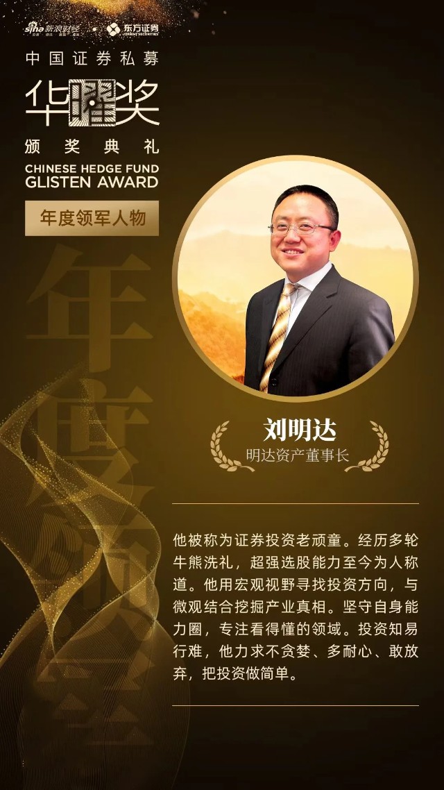 明达资产董事长刘明达荣获三项大奖