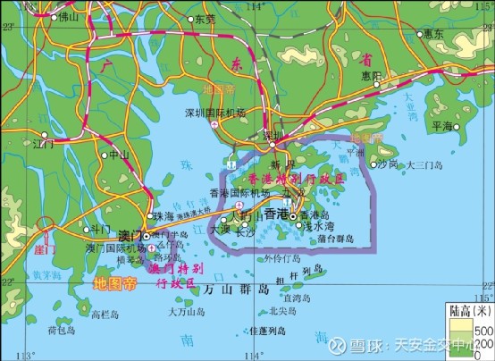 港澳地区地形图图片