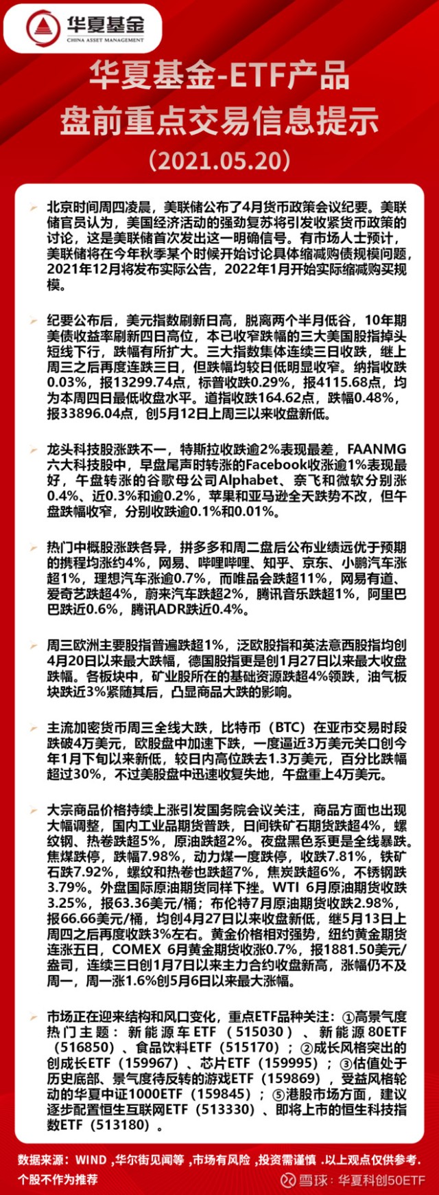 华夏etf盘前资讯21 5 财富号 东方财富网