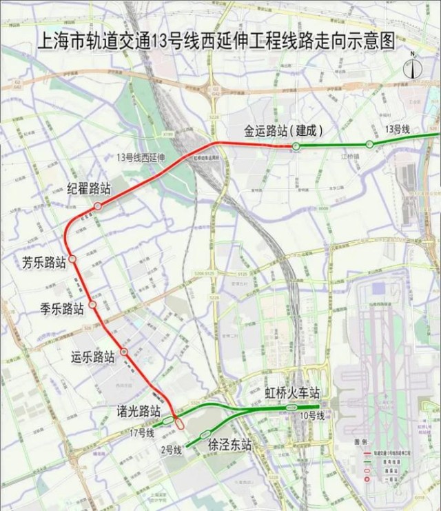 (目前13号线线路走向图↑)其中季乐路站距离地块西侧不远处.