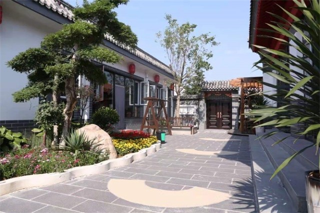 蓟县小穿芳峪三隐静居农家院,新开业的古典四合院,归野山林之中