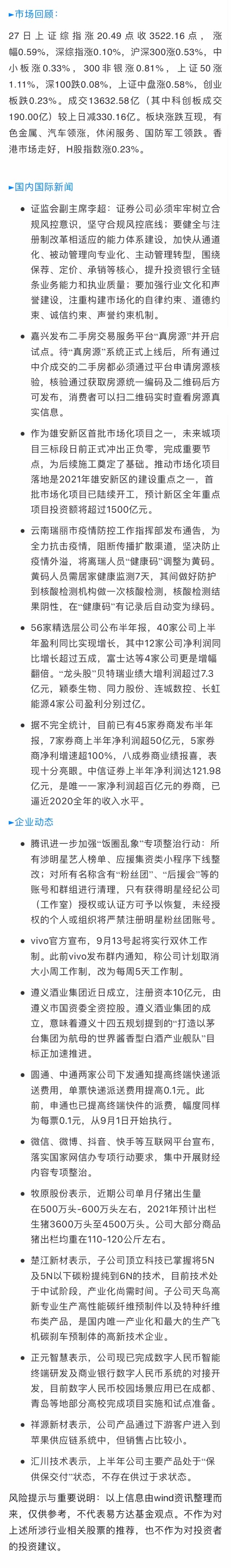 易方达财经晨信 8月30日 财富号 东方财富网