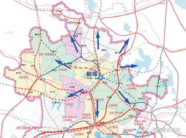 随着在建合新高铁,淮宿蚌城际铁路及规划亳蚌滁宁城际铁路,沿淮铁路的