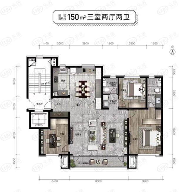 中北新都心户型效果图图片