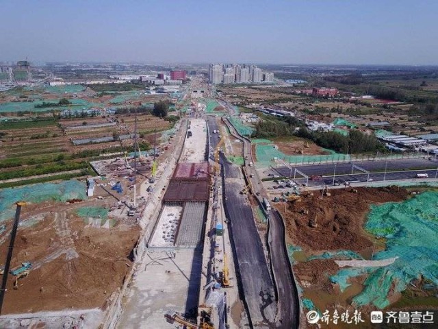 济南黄河北220国道向北改线原路正变身黄河大道