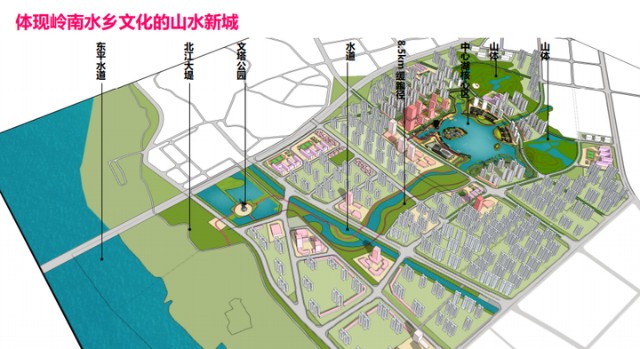 三水西南北江新区大塱山城打造绿心西南