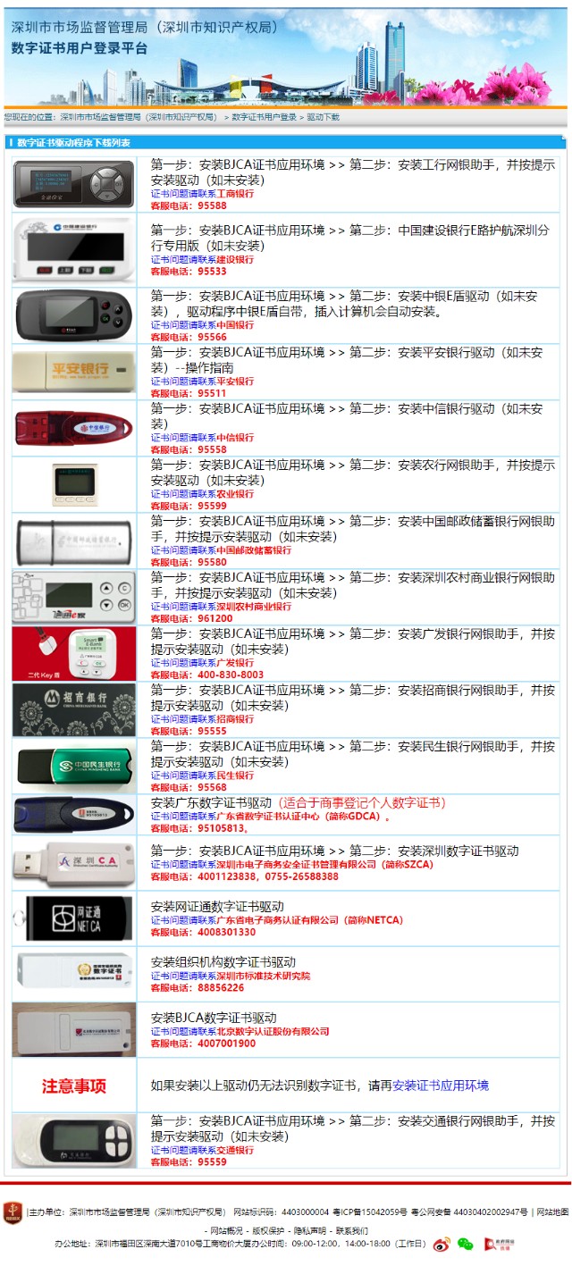 aspx只有以下幾家銀行u盾和數字證書可以進行工商系統電子簽名