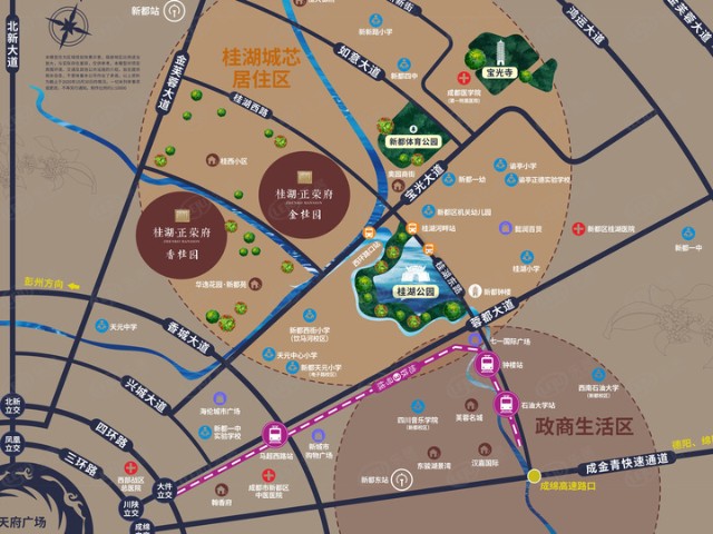 首付30万起买入新都桂湖公园片区带装修实景套三准现房