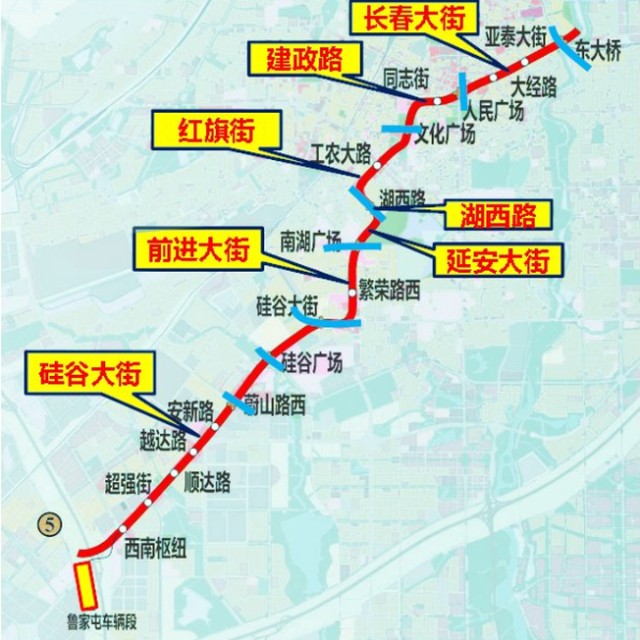 长春地铁1号线北延已纳入第四期规划中,根据规划,小编为您标记了一些