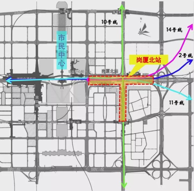 4條地鐵線路交匯情況如下——地鐵2號線;10號線為福田口岸到平湖中心