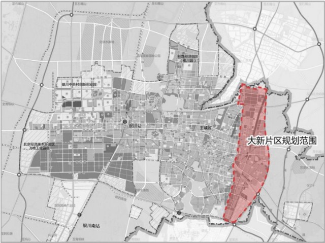 北至兴庆区北边界,南至银川市南环高速公路,东至京藏高速公路,西至