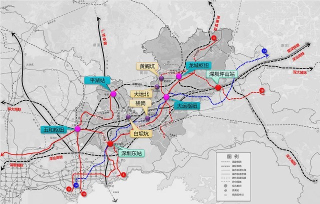 机荷高速公路复合通道,东部过境通道,盐龙大道南段等对外通道建设
