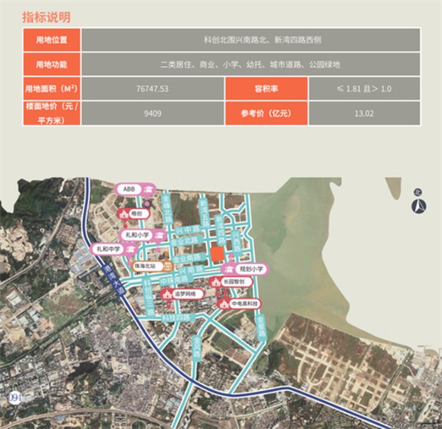 珠海唐家前环北围新增3宗商住地总宗地面积逾11公顷