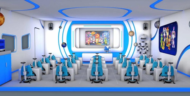 vr 未来教室是公司推出的一款vr素质教育产品,面向3-6岁的儿童,依托