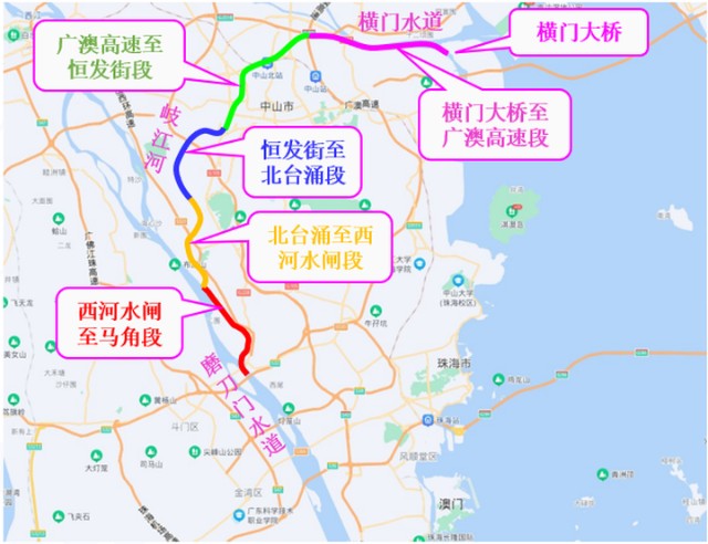 途经8个镇街约72km长中山岐江道工程线位走向曝光