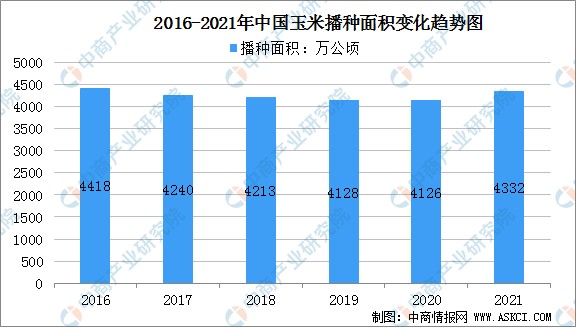 2021年度中國玉米產量及種植面積統計分析