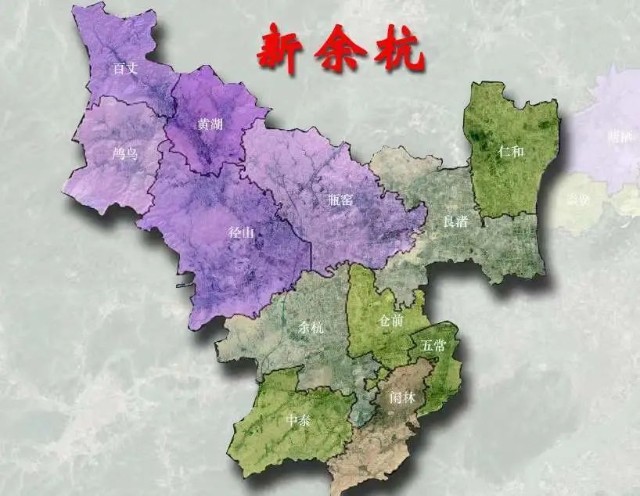 新的余杭区地图,此前有很多民间版本,虽然基本与官方版本一致,但仔细