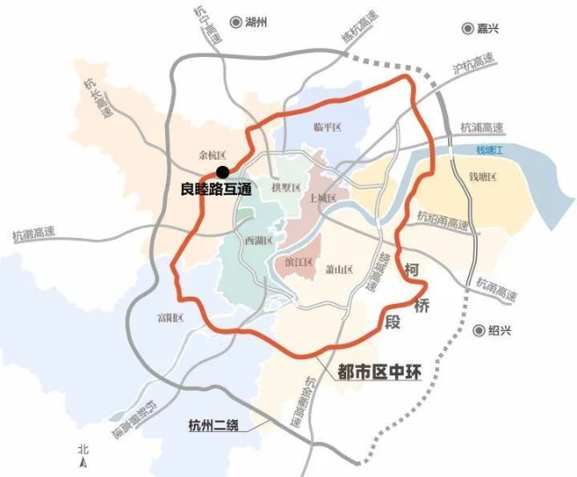 杭州二环线具体线路图图片