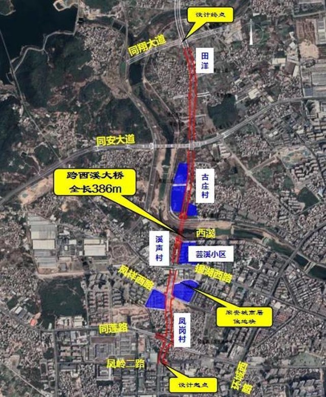 好消息,同安将新建一条主干路,双向六车道!
